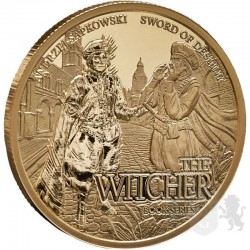 Złota moneta kolekcjonerska Wiedźmin Miecz przeznaczenia 50$