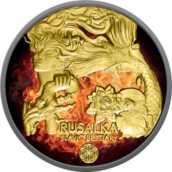 Srebrna moneta kolekcjonerska Płonąca Rusałka Bestie Słowiańskie BU 1000 Franków